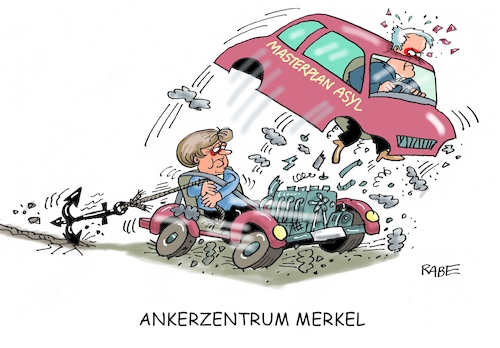 Cartoon: Masterplan (medium) by RABE tagged merkel,kanzlerin,bundestag,befragung,fragestunde,rede,antwort,parteien,abgeordnete,rabe,ralf,böhme,cartoon,karikatur,pressezeichnung,farbcartoon,tagescartoon,masterplan,asyl,horst,seehofer,csu,landagswahl,wahlkampf,bayern,anker,ankerzentren,flüchtlinge,flüchtlingskrise,kompromisse,asylstreit,union,cdu,migration,merkel,kanzlerin,bundestag,befragung,fragestunde,rede,antwort,parteien,abgeordnete,rabe,ralf,böhme,cartoon,karikatur,pressezeichnung,farbcartoon,tagescartoon,masterplan,asyl,horst,seehofer,csu,landagswahl,wahlkampf,bayern,anker,ankerzentren,flüchtlinge,flüchtlingskrise,kompromisse,asylstreit,union,cdu,migration