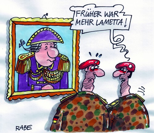 Cartoon: Mehr Lametta (medium) by RABE tagged loriot,lametta,schulterstücke,offizier,bundeswehr,vicco,von,bülow,achwas,brandebburg,pirol,loriot,lametta,schulterstücke,offizier,bundeswehr,vicco,von,bülow,achwas,brandebburg,pirol