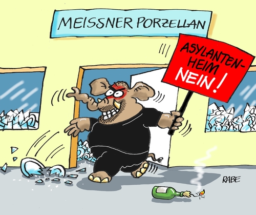 Cartoon: Meissner Porzellan (medium) by RABE tagged meissen,meissner,porzellan,porzellanmanufaktur,rechte,neonazis,pegide,rabe,ralf,böhme,cartoon,karikatur,pressezeichnung,farbcartoon,tagescartoon,ausländer,asylanten,asylantenheim,brandanschlag,meissen,meissner,porzellan,porzellanmanufaktur,rechte,neonazis,pegide,rabe,ralf,böhme,cartoon,karikatur,pressezeichnung,farbcartoon,tagescartoon,ausländer,asylanten,asylantenheim,brandanschlag