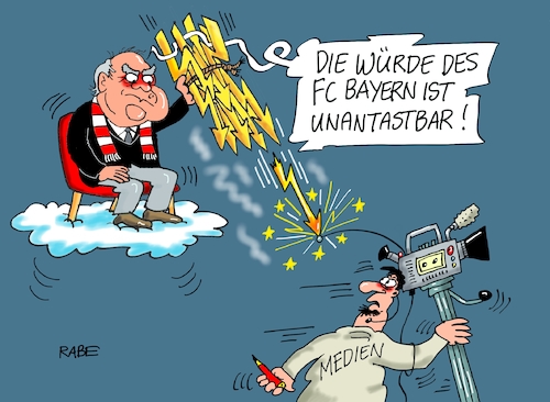 Cartoon: Menschenwürde (medium) by RABE tagged fußball,wm,russland,gespenst,bayern,münchen,verletzungen,boateng,robben,rabe,ralf,böhme,cartoon,tagescartoon,farbcartoon,pressezeichnung,säbemer,straße,medienschelte,rundumschlag,menschenwürde,grundgesetz,fake,news,säbener,vereinsbosse,rummenigge,kritik,bundesliga,fußball,wm,russland,gespenst,bayern,münchen,verletzungen,boateng,robben,rabe,ralf,böhme,cartoon,tagescartoon,farbcartoon,pressezeichnung,säbemer,straße,medienschelte,rundumschlag,menschenwürde,grundgesetz,fake,news,säbener,vereinsbosse,rummenigge,kritik,bundesliga