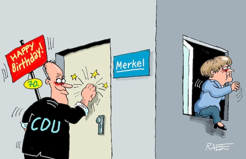 Merkel feiert Merkel feiert