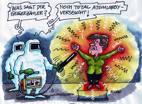 Cartoon: Merkelzähler (medium) by RABE tagged geigerzähler,verstrahlung,merkel,kanzlerin,cdu,bundesregierung,atomdebatte,atomlobby,atomausstieg,atomkraftwerk,strahlenschutz,plutonium,meßwert,richterskala,euro,krise,japan,fukushima,kernkraftwerk,brennstäbe,brennelemente,sicherheitsrisiko,abschalten,kühlung,wasserstoff,katastrophe,tschernobyl,grüne,umweltschutz,reaktor,reaktorunfall,angela merkel,bundeskanzlerin,cdu,ausstieg,atomausstieg,augenmaß,kernkraft,atomkraft,kernenergie,brückentechnologie,japan,atomenergie,fukushima,atomkraftwerk,tsunami,kernkraftwerk,angela,merkel