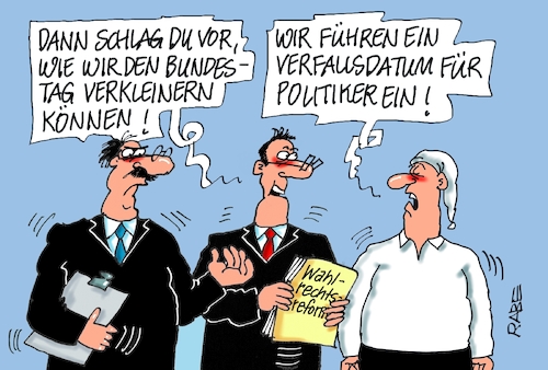 Cartoon: Mindesthaltbarkeit (medium) by RABE tagged bundestag,wahlrecht,abgeordnete,bundestagswahl,überhangmandate,wahlrechtsreform,rabge,ralf,böhme,cartoon,karikatur,pressezeichnung,farbcartoon,tagescartoon,anwachsen,haltbarkeit,verfallsdatum,mindesthaltbarkeit,mindesthaltbarkeitsdatum,corona,bundestag,wahlrecht,abgeordnete,bundestagswahl,überhangmandate,wahlrechtsreform,rabge,ralf,böhme,cartoon,karikatur,pressezeichnung,farbcartoon,tagescartoon,anwachsen,haltbarkeit,verfallsdatum,mindesthaltbarkeit,mindesthaltbarkeitsdatum,corona