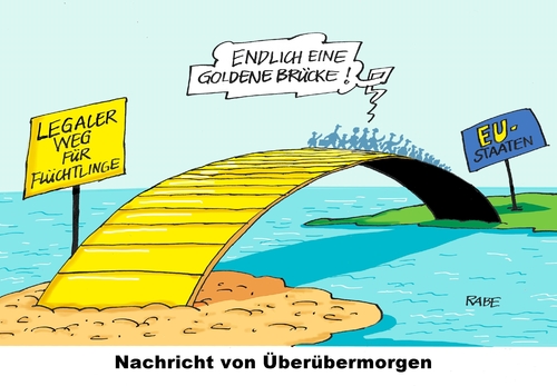 Cartoon: Mittelmeeriges (medium) by RABE tagged mittelmeer,flüchtlinge,flüchtlingsdrama,schlepper,küste,küstenwache,eu,eurozohne,bootpeople,rabe,ralf,böhme,cartoon,karikatur,pressezeichnung,farbcartoon,tagescartoon,schleuser,afrika,brücke,golden,steg,mittelmeer,flüchtlinge,flüchtlingsdrama,schlepper,küste,küstenwache,eu,eurozohne,bootpeople,rabe,ralf,böhme,cartoon,karikatur,pressezeichnung,farbcartoon,tagescartoon,schleuser,afrika,brücke,golden,steg