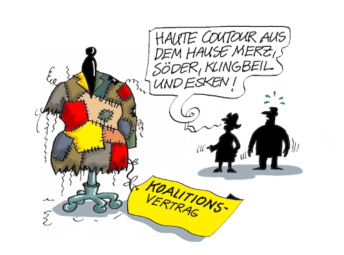 Cartoon: Modische Koalition (medium) by RABE tagged merz,groko,spd,union,posten,postenvergabe,rabe,ralf,böhme,cartoon,karikatur,pressezeichnung,farbcartoon,tagescartoon,schaufenster,deko,umbau,laden,ladenhüter,regierungsbildung,koalition,koalitionsvertrag,esken,klingbeil,söder,mode,modehaus,haute,coutour,schaufensterpuppe,kleid,flicken,merz,groko,spd,union,posten,postenvergabe,rabe,ralf,böhme,cartoon,karikatur,pressezeichnung,farbcartoon,tagescartoon,schaufenster,deko,umbau,laden,ladenhüter,regierungsbildung,koalition,koalitionsvertrag,esken,klingbeil,söder,mode,modehaus,haute,coutour,schaufensterpuppe,kleid,flicken
