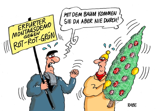 Cartoon: Montagsdemo (medium) by RABE tagged thüringen,erfurt,montagsdemo,landtagswahl,ramelow,linke,rotrotgrün,bausewin,lieberknecht,koalition,rabe,ralf,böhme,cartoon,karikatur,pressezeichnung,farbcartoon,tagescartoon,ministerpräsident,ministerpräsidentenwahl,spd,grüne,thüringen,erfurt,montagsdemo,landtagswahl,ramelow,linke,rotrotgrün,bausewin,lieberknecht,koalition,rabe,ralf,böhme,cartoon,karikatur,pressezeichnung,farbcartoon,tagescartoon,ministerpräsident,ministerpräsidentenwahl,spd,grüne