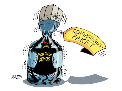 Cartoon: Montagsdemos (medium) by RABE tagged gas,gassparen,gasnotstand,gasgeben,sanktionen,gasspeicher,gasheizung,rabe,ralf,böhme,cartoon,karikatur,pressezeichnung,farbcartoon,tagescartoon,robert,habeck,putin,ukrainekrieg,inflation,preissteigerung,armut,energiepreise,entlastungen,entlastungspaket,flasche,flaschengeit,flaschenteufel,korg,gas,gassparen,gasnotstand,gasgeben,sanktionen,gasspeicher,gasheizung,rabe,ralf,böhme,cartoon,karikatur,pressezeichnung,farbcartoon,tagescartoon,robert,habeck,putin,ukrainekrieg,inflation,preissteigerung,armut,energiepreise,entlastungen,entlastungspaket,flasche,flaschengeit,flaschenteufel,korg