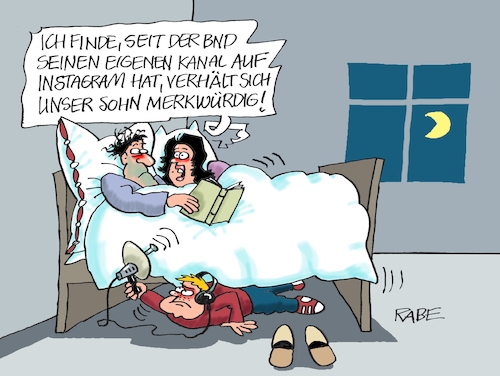 Cartoon: Nächtliches (medium) by RABE tagged bnd,bundesnachrichtendienst,kanal,instagram,user,ansprechen,beruf,überwachung,rabe,ralf,böhme,cartoon,karikatur,pressezeichnung,farbcartoon,tagescartoon,nacht,schlafzimmer,ehebett,eltern,kind,junge,richtmikrofon,agent,kopfhörer,spion,bnd,bundesnachrichtendienst,kanal,instagram,user,ansprechen,beruf,überwachung,rabe,ralf,böhme,cartoon,karikatur,pressezeichnung,farbcartoon,tagescartoon,nacht,schlafzimmer,ehebett,eltern,kind,junge,richtmikrofon,agent,kopfhörer,spion