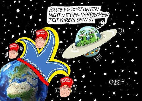 Cartoon: Narrenzeit vorbei (medium) by RABE tagged trump,präsident,usa,donald,einmarsch,erstürmung,cartoon,karikatur,pressezeichnung,rabe,ralf,böhme,farbcartoon,tagescartoon,venezuela,südamerika,maduro,regimewechsel,weltordnung,kongress,völkerrecht,narr,narren,narrenzeit,fasching,aschermittwoch,karneval,fasten,narrenkappe,ufo,weltall,erde,erdkugel,all,trump,präsident,usa,donald,einmarsch,erstürmung,cartoon,karikatur,pressezeichnung,rabe,ralf,böhme,farbcartoon,tagescartoon,venezuela,südamerika,maduro,regimewechsel,weltordnung,kongress,völkerrecht,narr,narren,narrenzeit,fasching,aschermittwoch,karneval,fasten,narrenkappe,ufo,weltall,erde,erdkugel,all