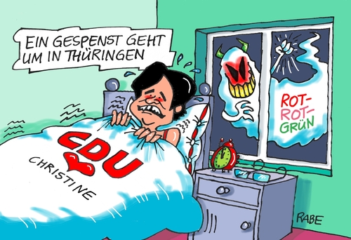 Cartoon: Neuwahlgespenst (medium) by RABE tagged thüringen,landtagswahl,lieberknecht,bbausewein,ramelow,landtagswahlen,ministerpräsident,rabe,ralf,böhme,cartoon,karikatur,pressezeichnung,farbcartoon,tagescartoon,gespenst,rot,grün,schwarz,koalitions,sondierungsgespräche,thüringen,landtagswahl,lieberknecht,bbausewein,ramelow,landtagswahlen,ministerpräsident,rabe,ralf,böhme,cartoon,karikatur,pressezeichnung,farbcartoon,tagescartoon,gespenst,rot,grün,schwarz,koalitions,sondierungsgespräche