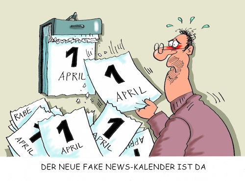 Cartoon: Nochmal Aprilscherzartikel (medium) by RABE tagged fake,news,april,aprilscherze,abreisskalender,rabe,ralf,böhme,cartoon,karikatur,pressezeichnung,farbcartoon,tagescartoon,nachrichten,journalismus,politikerlügen,fakes,fake,news,april,aprilscherze,abreisskalender,rabe,ralf,böhme,cartoon,karikatur,pressezeichnung,farbcartoon,tagescartoon,nachrichten,journalismus,politikerlügen,fakes