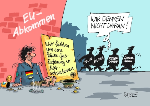 Cartoon: Notsituation (medium) by RABE tagged gas,gassparen,gasnotstand,gasgeben,sanktionen,gasspeicher,gasheizung,rabe,ralf,böhme,cartoon,karikatur,pressezeichnung,farbcartoon,tagescartoon,robert,habeck,putin,ukrainekrieg,gaslieferung,notsituation,eu,abkommen,solidaritätsabkommen,ablehnung,hilfe,polen,deutschland,luxemburg,niederlande,belgien,bettler,hut,einkaufspassage,brüssel,gas,gassparen,gasnotstand,gasgeben,sanktionen,gasspeicher,gasheizung,rabe,ralf,böhme,cartoon,karikatur,pressezeichnung,farbcartoon,tagescartoon,robert,habeck,putin,ukrainekrieg,gaslieferung,notsituation,eu,abkommen,solidaritätsabkommen,ablehnung,hilfe,polen,deutschland,luxemburg,niederlande,belgien,bettler,hut,einkaufspassage,brüssel