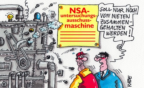 Cartoon: NSA-Maschinerie (medium) by RABE tagged nsa,geheimdienst,abhöraffäre,bnd,internet,untersuchung,untersuchungsausschuss,abkommen,obama,usa,merkel,handy,rabe,ralf,böhme,cartoon,karikatur,pressezeichnung,farbcartoon,maschine,dampfmaschine,schrauben,nieten,keilriemen,zusammenhalt,snowden,daten,datenklau,überwachung,wanzen,nsa,geheimdienst,abhöraffäre,bnd,internet,untersuchung,untersuchungsausschuss,abkommen,obama,usa,merkel,handy,rabe,ralf,böhme,cartoon,karikatur,pressezeichnung,farbcartoon,maschine,dampfmaschine,schrauben,nieten,keilriemen,zusammenhalt,snowden,daten,datenklau,überwachung,wanzen