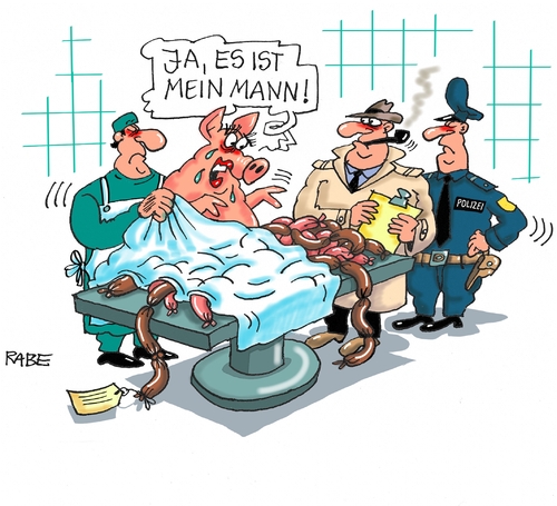 Cartoon: Obduktion (medium) by RABE tagged obduktion,gerichtsmedizin,pathologie,seziertisch,verbrechen,mord,polizei,kripo,dedektiv,kriminalkommisar,tatort,rabe,ralf,böhme,cartoon,karikatur,pressezeichnung,farbcartoon,tagescartoon,schwein,wurst,sau,fleischer,metzger,obduktion,gerichtsmedizin,pathologie,seziertisch,verbrechen,mord,polizei,kripo,dedektiv,kriminalkommisar,tatort,rabe,ralf,böhme,cartoon,karikatur,pressezeichnung,farbcartoon,tagescartoon,schwein,wurst,sau,fleischer,metzger