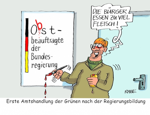 Cartoon: Obstbeauftragte (medium) by RABE tagged grüne,jamaika,sondierungsgespräche,regierungsbildung,amtshandlung,rabe,ralf,böhme,cartoon,karikatur,pressezeichnung,farbcartoon,tagescartoon,obsz,gemüse,fleisch,fleischkonsum,grüne,jamaika,sondierungsgespräche,regierungsbildung,amtshandlung,rabe,ralf,böhme,cartoon,karikatur,pressezeichnung,farbcartoon,tagescartoon,obsz,gemüse,fleisch,fleischkonsum