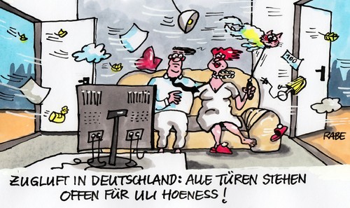 Cartoon: Offene Türen (medium) by RABE tagged uli,hoeneß,fc,bayern,bayernboss,steuerhinterziehung,steuerbetrug,selbstanzeige,haft,landshut,strafvollzug,staatsanwalt,revision,knast,gefängnis,zugluft,türen,rabe,ralf,böhme,cartoon,karikatur,pressezeichnung,farbcartoon,haftanstalt,deutschland,bayernpräsident,präsident,freigang,uli,hoeneß,fc,bayern,bayernboss,steuerhinterziehung,steuerbetrug,selbstanzeige,haft,landshut,strafvollzug,staatsanwalt,revision,knast,gefängnis,zugluft,türen,rabe,ralf,böhme,cartoon,karikatur,pressezeichnung,farbcartoon,haftanstalt,deutschland,bayernpräsident,präsident,freigang