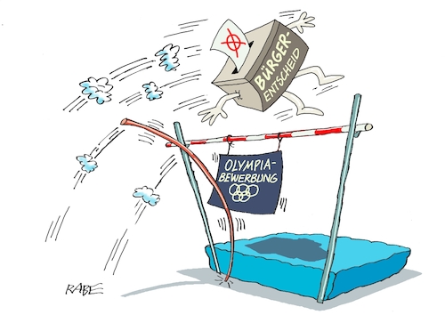 Olympiabewerbung (medium) Cartoon: Olympiabewerbung (medium) by RABE tagged merz,union,kanzler,fritze,koalition,spd,klingbeil,bundesregierung,rabe,ralf,böhme,cartoon,karikatur,pressezeichnung,farbcartoon,tagescartoon,trump,putin,krisen,tv,nachrichten,waschmaschine,olympia,olympiade,bewerbung,bürger,bürgerentscheid,wahl,wahlurne,stabhochsprung,merz,union,kanzler,fritze,koalition,spd,klingbeil,bundesregierung,rabe,ralf,böhme,cartoon,karikatur,pressezeichnung,farbcartoon,tagescartoon,trump,putin,krisen,tv,nachrichten,waschmaschine,olympia,olympiade,bewerbung,bürger,bürgerentscheid,wahl,wahlurne,stabhochsprung