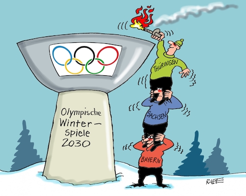 Cartoon: Olympisches Feuer (medium) by RABE tagged olympia,winterspiele,schnee,thüringen,oberhof,osten,sachsen,bayern,rabe,ralf,böhme,cartoon,karikatur,pressezeichnung,farbcartoon,tagescartoon,litfaßsäule,afd,wahlergebnisse,vr,bank,volksbank,olympia,winterspiele,schnee,thüringen,oberhof,osten,sachsen,bayern,rabe,ralf,böhme,cartoon,karikatur,pressezeichnung,farbcartoon,tagescartoon,litfaßsäule,afd,wahlergebnisse,vr,bank,volksbank