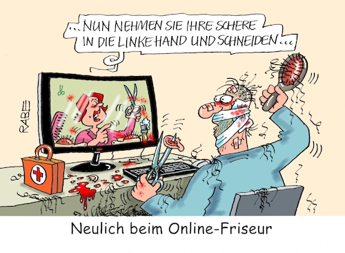 Cartoon: Onlineschnitt (medium) by RABE tagged corona,bildung,bildungsminister,kanzleramt,bildungskonferenz,lehrerkonferenz,laptop,ausstatung,digitalisierung,bildungsmonitor,internetzugan,wlan,aufwachen,online,friseur,haarschnitt,kontaktbeschränkungen,lockdown,shutdown,schere,bürste,kamm,fallzahlen,rki,impfstoff,impfzentren,corona,bildung,bildungsminister,kanzleramt,bildungskonferenz,lehrerkonferenz,laptop,ausstatung,digitalisierung,bildungsmonitor,internetzugan,wlan,aufwachen,online,friseur,haarschnitt,kontaktbeschränkungen,lockdown,shutdown,schere,bürste,kamm,fallzahlen,rki,impfstoff,impfzentren