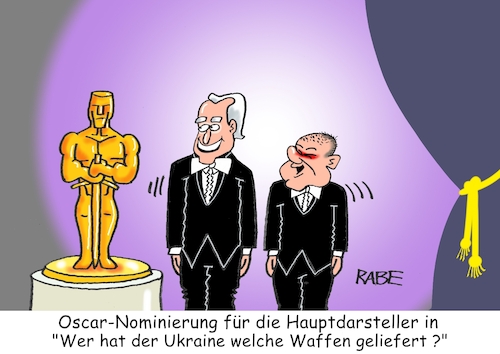 Cartoon: Oscarreifes (medium) by RABE tagged kampfpanzer,leopard,abrams,marder,usa,deutschland,ukraine,ukrainekrieg,rabe,ralf,böhme,cartoon,karikatur,pressezeichnung,farbcartoon,tagescartoon,reiter,leopardenfell,pistorius,panzerlieferung,joe,biden,olaf,scholz,ocar,oscarverleihung,oscarnominierung,hollywood,film,spielfilm,hauptdarsteller,schauspieler,schauspielakademie,kodak,theatre,kutur,tv,bühne,kampfpanzer,leopard,abrams,marder,usa,deutschland,ukraine,ukrainekrieg,rabe,ralf,böhme,cartoon,karikatur,pressezeichnung,farbcartoon,tagescartoon,reiter,leopardenfell,pistorius,panzerlieferung,joe,biden,olaf,scholz,ocar,oscarverleihung,oscarnominierung,hollywood,film,spielfilm,hauptdarsteller,schauspieler,schauspielakademie,kodak,theatre,kutur,tv,bühne