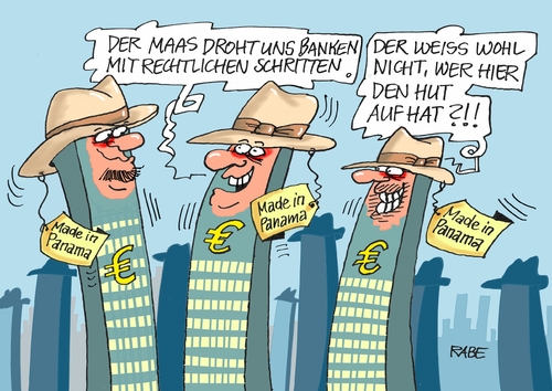 Cartoon: Panamahut (medium) by RABE tagged panama,panamahut,panamapapers,heiko,maas,bundesjustizminister,geldwäsche,banken,steuerhinterzihung,promis,rabe,ralf,böhme,cartoon,karikatur,pressezeichnung,farbcartoon,tagescartoon,steuerparadies,steueroase,steuerschlupflöcher,panama,panamahut,panamapapers,heiko,maas,bundesjustizminister,geldwäsche,banken,steuerhinterzihung,promis,rabe,ralf,böhme,cartoon,karikatur,pressezeichnung,farbcartoon,tagescartoon,steuerparadies,steueroase,steuerschlupflöcher