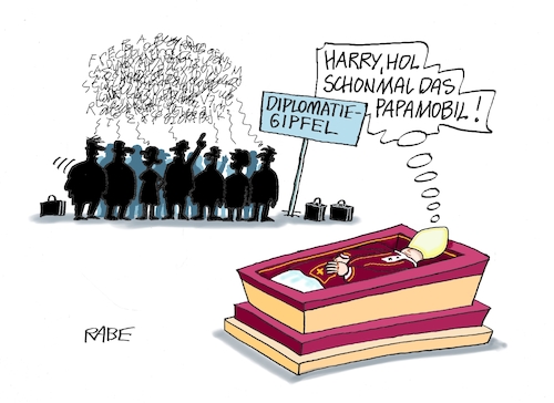 Cartoon: Papamobil (medium) by RABE tagged trrump,donald,präsident,usa,zoll,strafzoll,cartoon,karikatur,rabe,ralf,böhme,pressezeichnung,farbcartoon,tagescartoon,vatikan,büro,papst,franziskus,tod,sekretär,konklave,selbsternennung,kirche,bischof,trauer,rom,beisetzung,petersdom,kardinal,sarg,tof,diplomaten,diplomatie,gipfel,derick,tapert,wagen,harry,trrump,donald,präsident,usa,zoll,strafzoll,cartoon,karikatur,rabe,ralf,böhme,pressezeichnung,farbcartoon,tagescartoon,vatikan,büro,papst,franziskus,tod,sekretär,konklave,selbsternennung,kirche,bischof,trauer,rom,beisetzung,petersdom,kardinal,sarg,tof,diplomaten,diplomatie,gipfel,derick,tapert,wagen,harry