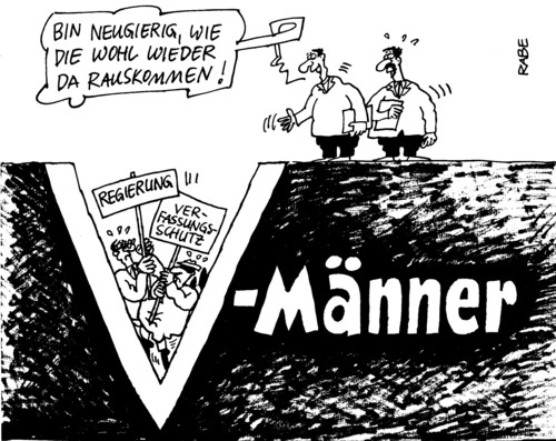 Cartoon: Pfaumänner (medium) by RABE tagged verfassungsschutz,regierung,männer,observation,nazi,neaonazi,rechtsextremismus,extremismus,pannenserie,rechte,schwerin,thüringen,röwer,npd,terror,terrozelle,bundesinnenminister,friedrich,csu,cdu,schnarrenberg,fdp,justizministerin,verfassungsschutz,regierung,observation,neaonazi,nazi,rechtsextremismus,extremismus,thüringen,röwer,schwerin