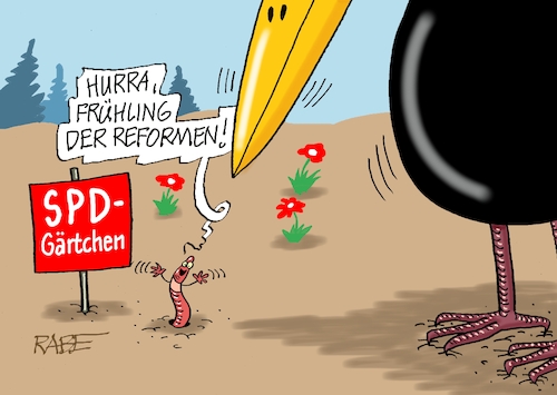 Cartoon: Picknick (medium) by RABE tagged merz,kanzler,koalition,union,spd,klingbeil,cartoon,karikatur,pressezeichnung,farbcartoon,tagescartoon,db,bahn,frühling,frühjahr,frühjahrsputz,ice,zug,blumenkasten,blumenkästen,bas,sozialdemokraten,garten,vogel,rabe,schnabel,regenwurm,landtagswahl,rheinland,pfalz,baden,württemberg,wahldebakel,wahlniederlage,neustart,merz,kanzler,koalition,union,spd,klingbeil,cartoon,karikatur,pressezeichnung,farbcartoon,tagescartoon,db,bahn,frühling,frühjahr,frühjahrsputz,ice,zug,blumenkasten,blumenkästen,bas,sozialdemokraten,garten,vogel,rabe,schnabel,regenwurm,landtagswahl,rheinland,pfalz,baden,württemberg,wahldebakel,wahlniederlage,neustart