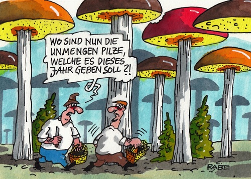 Cartoon: Pilzzeit (medium) by RABE tagged pilze,pilzsucher,pilzzeit,messer,korb,giftpilze,fliegenpilz,birkenpilz,steinpilz,riesenschirmpilze,rabe,ralf,böhme,cartoon,karikatur,pressezeichnung,farbcartoon,tagescartoon,pilzberater,wald,baumstämme,riesenpilze,pilzwalf,hut,röhrenfutter,blätterfutter,pilze,pilzsucher,pilzzeit,messer,korb,giftpilze,fliegenpilz,birkenpilz,steinpilz,riesenschirmpilze,rabe,ralf,böhme,cartoon,karikatur,pressezeichnung,farbcartoon,tagescartoon,pilzberater,wald,baumstämme,riesenpilze,pilzwalf,hut,röhrenfutter,blätterfutter