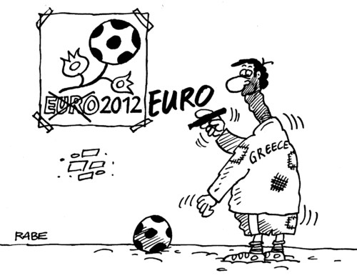 Cartoon: Plakat (medium) by RABE tagged eu,euro,europameisterschaft,fussball,em,fussballeuropameisterschaft,ukraine,kiew,polen,deutschland,griechenland,nationalelf,löw,lahm,trainer,tor,torwart,schiedsrichter,elfmeter,eurokrise,schuldenkrise,rettungsschirm,schuldenschnitt,fiskalpakt,titanic,untergang,sponsoring,werbevertrag,trikotaufdruck,fußball,em 2012,euro 2012,ukraine,polen,griechenland,em,2012,euro