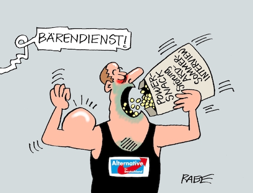 Cartoon: Powersnack (medium) by RABE tagged merz,union,kanzler,fritze,koalition,spd,klingbeil,bundesregierung,rabe,ralf,böhme,cartoon,karikatur,pressezeichnung,farbcartoon,tagescartoon,trump,putin,krisen,tv,nachrichten,ard,sommerinterview,protest,störung,störkampagne,linke,rechte,muskel,muskelaufbau,powersnack,bizeps,merz,union,kanzler,fritze,koalition,spd,klingbeil,bundesregierung,rabe,ralf,böhme,cartoon,karikatur,pressezeichnung,farbcartoon,tagescartoon,trump,putin,krisen,tv,nachrichten,ard,sommerinterview,protest,störung,störkampagne,linke,rechte,muskel,muskelaufbau,powersnack,bizeps
