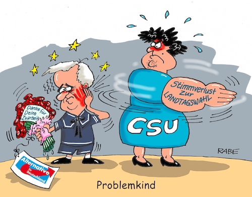 Cartoon: Problemkind (medium) by RABE tagged chemnitz,sachsen,aufmarsch,demo,rabe,ralf,böhme,cartoon,karikatur,pressezeichnung,farbcartoon,tagescartoon,dresden,polizei,merkel,weg,dienstreise,westafrika,asyl,asylantrag,ausreise,horst,seehofer,csu,union,koalitionskrach,mutter,vater,problemvater,migration,afd,blumenstrauß,danke,landtagswahl,bayern,oktober,ohrfeige,maulschelle,zuarbeit,innenminister,chemnitz,sachsen,aufmarsch,demo,rabe,ralf,böhme,cartoon,karikatur,pressezeichnung,farbcartoon,tagescartoon,dresden,polizei,merkel,weg,dienstreise,westafrika,asyl,asylantrag,ausreise,horst,seehofer,csu,union,koalitionskrach,mutter,vater,problemvater,migration,afd,blumenstrauß,danke,landtagswahl,bayern,oktober,ohrfeige,maulschelle,zuarbeit,innenminister