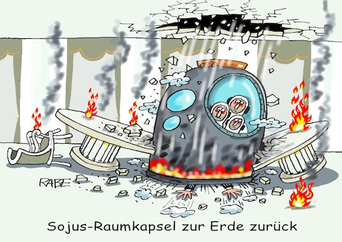 Cartoon: Punktlandung (medium) by RABE tagged usa,biden,telefonat,putin,moskau,kreml,kremlchef,rabe,ralf,böhme,cartoon,karikatur,pressezeichnung,farbcartoon,tagescartoon,ukraine,ukrainekrise,nato,telefonleitung,gipfel,ukrainegipfel,macron,sanktionen,ukrainekrieg,tisch,putintisch,iss,raumstation,russland,rückkehr,sojus,raumkapsel,weltraummission,landung,kasachstan,punktlandung,bruchlandung,usa,biden,telefonat,putin,moskau,kreml,kremlchef,rabe,ralf,böhme,cartoon,karikatur,pressezeichnung,farbcartoon,tagescartoon,ukraine,ukrainekrise,nato,telefonleitung,gipfel,ukrainegipfel,macron,sanktionen,ukrainekrieg,tisch,putintisch,iss,raumstation,russland,rückkehr,sojus,raumkapsel,weltraummission,landung,kasachstan,punktlandung,bruchlandung