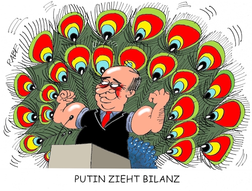 Cartoon: Putin zieht Bilanz (medium) by RABE tagged putin,ukraine,russland,kreml,poroschenko,ukrainekrise,rabe,ralf,böhme,cartoon,karikatur,pressezeichnung,farbcartoon,meer,marineschiffe,handelsschiffe,festnahmen,kriegsschiffe,provokation,merkel,eu,bilanz,trump,atomkrieg,wirtschaftsmacht,träume,rede,pfau,kraftmeier,kraftmeierei,putin,ukraine,russland,kreml,poroschenko,ukrainekrise,rabe,ralf,böhme,cartoon,karikatur,pressezeichnung,farbcartoon,meer,marineschiffe,handelsschiffe,festnahmen,kriegsschiffe,provokation,merkel,eu,bilanz,trump,atomkrieg,wirtschaftsmacht,träume,rede,pfau,kraftmeier,kraftmeierei