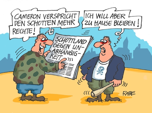 Cartoon: Rechte für Schottland nochmehr (medium) by RABE tagged schottland,schotten,abstimmung,volksentscheid,david,cameron,queen,unabhängigkeit,rabe,ralf,böhme,cartoon,karikatur,pressezeichnung,farbcartoon,tagescartoon,rechte,neonazis,nazitrio,rechtsradikale,baseballschläger,knüppel,schottland,schotten,abstimmung,volksentscheid,david,cameron,queen,unabhängigkeit,rabe,ralf,böhme,cartoon,karikatur,pressezeichnung,farbcartoon,tagescartoon,rechte,neonazis,nazitrio,rechtsradikale,baseballschläger,knüppel