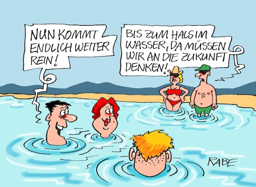 Cartoon: Rein oder raus (medium) by RABE tagged energiewende,windkraft,windräder,solarenergie,umweltminister,robert,habeck,grüne,rabe,ralf,böhme,cartoon,karikatur,pressezeichnung,farbcartoon,tagescartoon,michel,lastenträger,kosten,energiepreise,corona,pandemie,inflation,spritpreise,ukrainekrieg,urlauber,strand,wasser,mehr,hals,energiewende,windkraft,windräder,solarenergie,umweltminister,robert,habeck,grüne,rabe,ralf,böhme,cartoon,karikatur,pressezeichnung,farbcartoon,tagescartoon,michel,lastenträger,kosten,energiepreise,corona,pandemie,inflation,spritpreise,ukrainekrieg,urlauber,strand,wasser,mehr,hals
