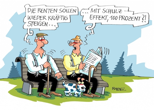 Cartoon: Rent a Schulz (medium) by RABE tagged rente,rentner,armut,altersarmut,nahles,spd,rentenbeitrag,sozialministerin,rabe,ralf,böhme,cartoon,karikatur,pressezeichnung,farbcartoon,tagescartoon,schulz,kanzlerkandidat,rentenerhöhung,ost,west,rente,rentner,armut,altersarmut,nahles,spd,rentenbeitrag,sozialministerin,rabe,ralf,böhme,cartoon,karikatur,pressezeichnung,farbcartoon,tagescartoon,schulz,kanzlerkandidat,rentenerhöhung,ost,west