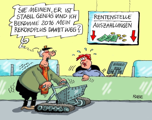 Cartoon: Rentenplus (medium) by RABE tagged rente,rentner,rentenplus,rentenerhöhung,rentenstelle,rabe,ralf,böhme,cartoon,karikatur,pressezeichnung,farbcartoon,tagescartoon,rollator,senior,schalter,rente,rentner,rentenplus,rentenerhöhung,rentenstelle,rabe,ralf,böhme,cartoon,karikatur,pressezeichnung,farbcartoon,tagescartoon,rollator,senior,schalter