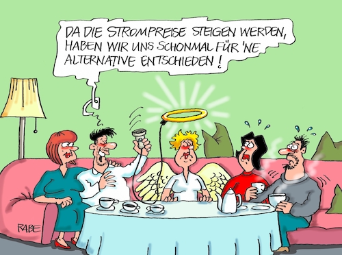 Cartoon: Rettender Engel (medium) by RABE tagged strom,strompreise,rwe,energiekosten,umweltschutz,stromkonzerne,strompreiserhöhungen,sparpreis,energieverbrauch,kunden,winter,heizung,rabe,ralf,böhme,cartoon,karikatur,pressezeichnung,farbcartoon,tagescartoon,entlastung,stromverbrauch,stromverbraucher,teuerung,engel,steckdose,alternative,strom,strompreise,rwe,energiekosten,umweltschutz,stromkonzerne,strompreiserhöhungen,sparpreis,energieverbrauch,kunden,winter,heizung,rabe,ralf,böhme,cartoon,karikatur,pressezeichnung,farbcartoon,tagescartoon,entlastung,stromverbrauch,stromverbraucher,teuerung,engel,steckdose,alternative