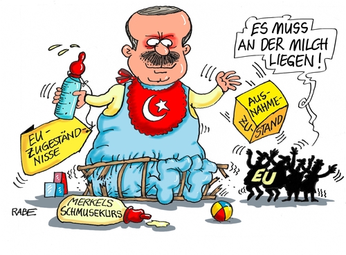 Cartoon: Riesenbaby im Laufgitter (medium) by RABE tagged erdogan,merkel,türkei,böhmermann,satire,schmähgedicht,staatsaffäre,justiz,strafprozess,rabe,ralf,böhme,cartoon,tagescartoon,farbcartoon,ministerpräsident,flüchtlingskrise,ausnahmezustand,dekret,menschenrechte,schusekurs,zugeständnisse,todesstrafe,umsturz,pkk,akp,laufgitter,muttermilch,milchfläschchen,erdogan,merkel,türkei,böhmermann,satire,schmähgedicht,staatsaffäre,justiz,strafprozess,rabe,ralf,böhme,cartoon,tagescartoon,farbcartoon,ministerpräsident,flüchtlingskrise,ausnahmezustand,dekret,menschenrechte,schusekurs,zugeständnisse,todesstrafe,umsturz,pkk,akp,laufgitter,muttermilch,milchfläschchen