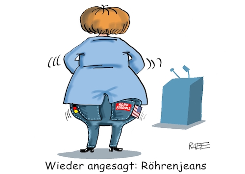 Cartoon: Rockröhre (medium) by RABE tagged merkel,bundeskanzlerin,reden,regierungserklärungen,eu,gipfel,rabe,ralf,böhme,cartoon,karikatur,pressezeichnung,farbcartoon,tagescartoon,joe,biden,putin,pipeline,nord,stream,zwei,nordstream,gasleitung,gasröhre,einigung,kompromiss,polen,ukraine,erdgasleitung,jeans,röhrenjeans,merkel,bundeskanzlerin,reden,regierungserklärungen,eu,gipfel,rabe,ralf,böhme,cartoon,karikatur,pressezeichnung,farbcartoon,tagescartoon,joe,biden,putin,pipeline,nord,stream,zwei,nordstream,gasleitung,gasröhre,einigung,kompromiss,polen,ukraine,erdgasleitung,jeans,röhrenjeans