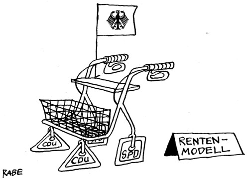 Cartoon: Rollator (medium) by RABE tagged gabriel,altersarmut,arbeitsministerin,leyen,der,von,ursula,kanzlerin,merkel,opposition,koalition,cdu,spd,rentenpläne,rentenbeitrag,rentenvorschläge,rentenkasse,rollator,rentner,rente,rentenmodell,rentenkonzept,erwerbsarmut,rentenkonzept,rentenmodell,rente,rentner,rollator,rentenkasse,rentenvorschläge,rentenbeitrag,rentenpläne,spd,cdu,koalition,opposition,merkel,kanzlerin,ursula,von,der,leyen,arbeitsministerin,altersarmut,gabriel,erwerbsarmut