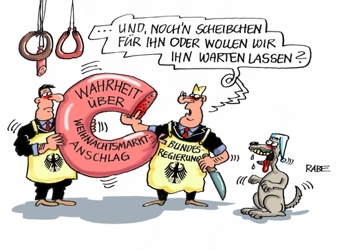 Cartoon: Salamitaktik (medium) by RABE tagged weihnachtsmarkt,anschlag,terroristen,lkw,buden,weihnachten,flüchtling,bundesregierung,attentat,rabe,ralf,böhme,cartoon,karikatur,pressezeichnung,farbcartoon,tagescartoon,wurst,fleischer,salami,salamitaktik,michel,metzger,weihnachtsmarkt,anschlag,terroristen,lkw,buden,weihnachten,flüchtling,bundesregierung,attentat,rabe,ralf,böhme,cartoon,karikatur,pressezeichnung,farbcartoon,tagescartoon,wurst,fleischer,salami,salamitaktik,michel,metzger