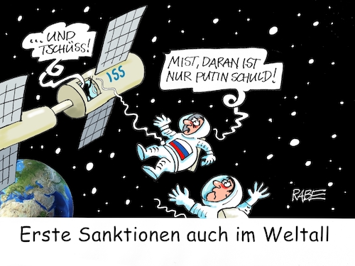 Cartoon: Sanktion schwerelos (medium) by RABE tagged putin,kreml,kremlchef,moskau,usa,biden,sanktionen,russland,kiew,rabe,ralf,böhme,cartoon,karikatur,pressezeichnung,farbcartoon,tagescartoon,ukrainekrise,ukraine,scholz,belarus,krieg,waffenlieferung,eu,aufnahme,weltall,all,erde,raumstation,iss,rauswurf,putin,kreml,kremlchef,moskau,usa,biden,sanktionen,russland,kiew,rabe,ralf,böhme,cartoon,karikatur,pressezeichnung,farbcartoon,tagescartoon,ukrainekrise,ukraine,scholz,belarus,krieg,waffenlieferung,eu,aufnahme,weltall,all,erde,raumstation,iss,rauswurf