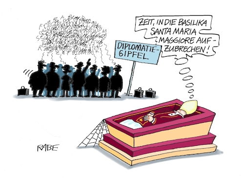 Cartoon: Santa Maria (medium) by RABE tagged trrump,donald,präsident,usa,zoll,strafzoll,cartoon,karikatur,rabe,ralf,böhme,pressezeichnung,farbcartoon,tagescartoon,vatikan,büro,papst,franziskus,tod,sekretär,konklave,selbsternennung,kirche,bischof,diplomatie,gipfel,gipfeltreffen,basilika,santa,maria,maggiore,rom,petersdom,bestattung,trauerfeier,sarg,begräbnist,staatentreff,religionen,trrump,donald,präsident,usa,zoll,strafzoll,cartoon,karikatur,rabe,ralf,böhme,pressezeichnung,farbcartoon,tagescartoon,vatikan,büro,papst,franziskus,tod,sekretär,konklave,selbsternennung,kirche,bischof,diplomatie,gipfel,gipfeltreffen,basilika,santa,maria,maggiore,rom,petersdom,bestattung,trauerfeier,sarg,begräbnist,staatentreff,religionen