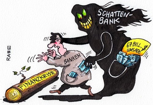 Cartoon: Schattenbankengewinne (medium) by RABE tagged schattenbanken,schatten,bank,börse,gewinne,umsatz,dollar,euro,krise,eurokrise,rabe,ralf,böhme,karikatur,cartoon,billionen,versicherungen,pleite,bankenpleite,finanzkrise,geldscheine,gespenst,baumstamm,stolperfalle,spekulanten,börsianer,abzocker,geldwäsche,geldgeschäfte,schuldenkrise,schattenbanken,schatten,bank,börse,gewinne,umsatz,dollar,euro,krise,eurokrise,rabe,ralf,böhme,karikatur,cartoon,billionen,versicherungen,pleite,bankenpleite,finanzkrise,geldscheine,gespenst,baumstamm,stolperfalle,spekulanten,börsianer,abzocker,geldwäsche,geldgeschäfte,schuldenkrise