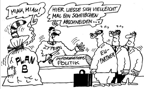 Cartoon: Scheibchenweise (medium) by RABE tagged zypern,inselrepublik,mittelmeer,staatspleite,pleite,staatsbankrott,rettungspaket,euro,eurozone,europartner,zwangsabgabe,rabe,ralf,böhme,cartoon,karikatur,katze,sack,salami,salamitaktik,europartener,finanzchefs,merkel,schäuble,plan,zypern,inselrepublik,mittelmeer,staatspleite,pleite,staatsbankrott,rettungspaket,euro,eurozone,europartner,zwangsabgabe,rabe,ralf,böhme,cartoon,karikatur,katze,sack,salami,salamitaktik,europartener,finanzchefs,merkel,schäuble,plan