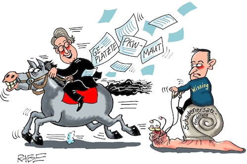 Cartoon: Scheuerhorse (medium) by RABE tagged scheuer,verkehrsminister,csu,fdp,wissing,maut,cartoon,karikatur,pressezeichnung,farbcarton,tagescartoon,regress,schaden,schadenersatz,schadenersatzforderung,verfolgung,bestrafung,millionen,steuerzahler,scheuer,verkehrsminister,csu,fdp,wissing,maut,cartoon,karikatur,pressezeichnung,farbcarton,tagescartoon,regress,schaden,schadenersatz,schadenersatzforderung,verfolgung,bestrafung,millionen,steuerzahler