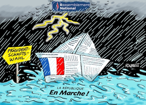 Cartoon: Schiffchen auf Hoher See (medium) by RABE tagged frankreich,paris,macron,le,pen,lepen,präsidentenwahl,rabe,ralf,böhme,cartoon,karikatur,pressezeichnung,farbcartoon,tagescartoon,see,meer,wellengang,sturm,gewitter,regen,schiff,schiffchen,papierschiffchen,frankreich,paris,macron,le,pen,lepen,präsidentenwahl,rabe,ralf,böhme,cartoon,karikatur,pressezeichnung,farbcartoon,tagescartoon,see,meer,wellengang,sturm,gewitter,regen,schiff,schiffchen,papierschiffchen