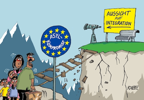 Cartoon: Schlechte Sicht (medium) by RABE tagged eu,asylprüfzentrum,asylprüfverfahren,asylkompromiss,aufnahmelager,migranten,abschiebung,grenzkontrollen,flüchtlinge,rabe,ralf,böhme,cartoon,karikatur,pressezeichnung,farbcartoon,tagescartoon,familie,gebirge,hängebrücke,fernglas,aussichtspungt,integration,eu,asylprüfzentrum,asylprüfverfahren,asylkompromiss,aufnahmelager,migranten,abschiebung,grenzkontrollen,flüchtlinge,rabe,ralf,böhme,cartoon,karikatur,pressezeichnung,farbcartoon,tagescartoon,familie,gebirge,hängebrücke,fernglas,aussichtspungt,integration